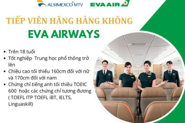 TUYỂN DỤNG TIẾP VIÊN HÀNG KHÔNG HÃNG EVA AIRWAYS (ĐÀI LOAN)